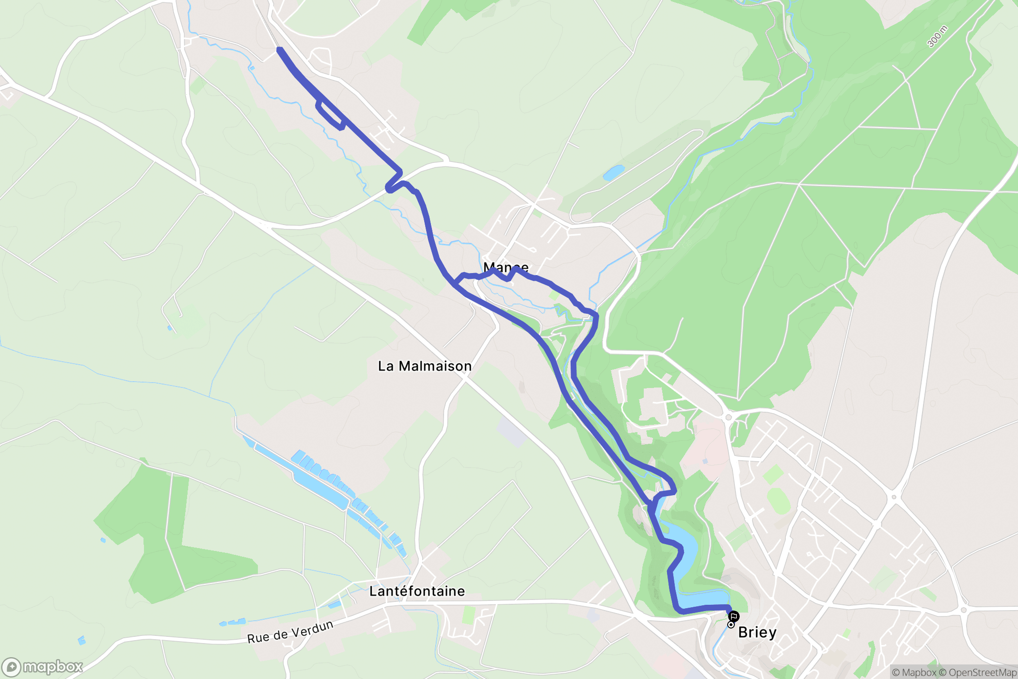 Val de Briey : carte du parcours de randonnée - France