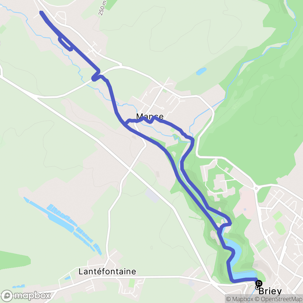 Val de Briey : carte du parcours de randonnée - France