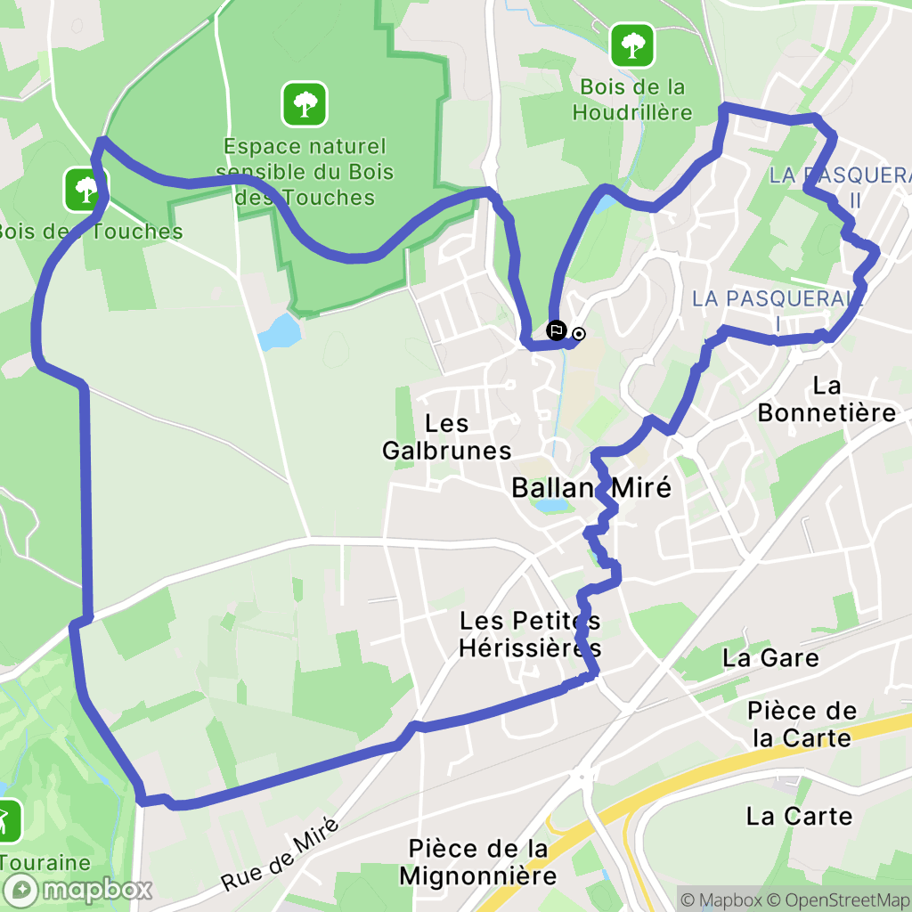 Ballan-Miré : carte du parcours de randonnée - France