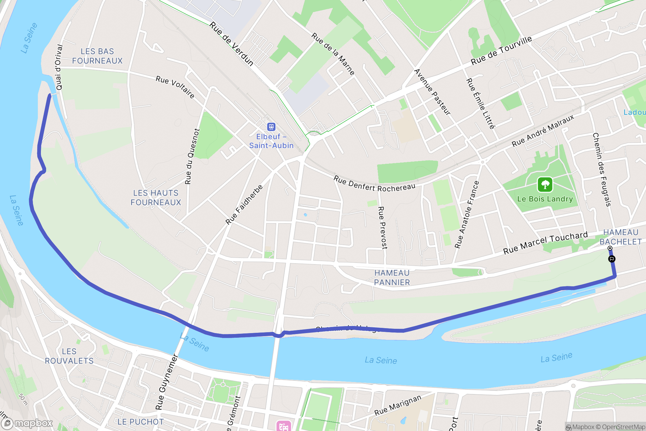 Saint-Aubin-lès-Elbeuf : carte du parcours de randonnée - France
