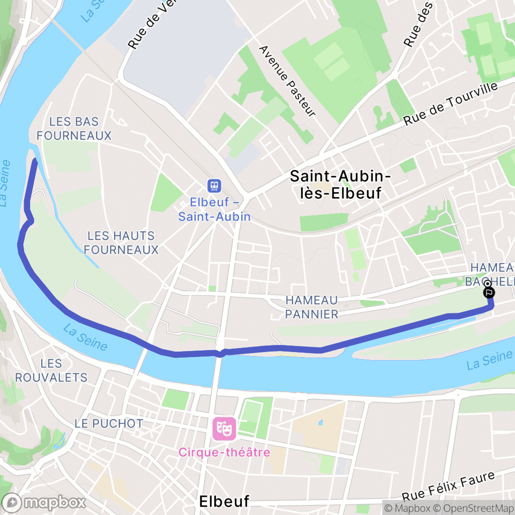 Saint-Aubin-lès-Elbeuf : carte du parcours de randonnée - France