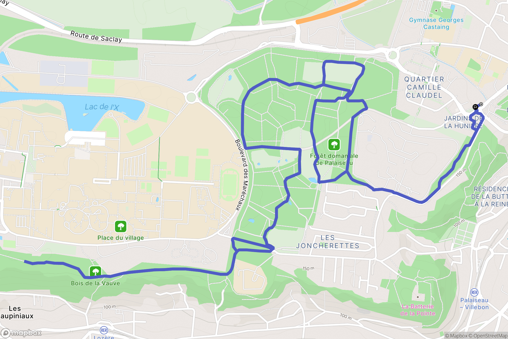 Palaiseau : carte du parcours de randonnée - France
