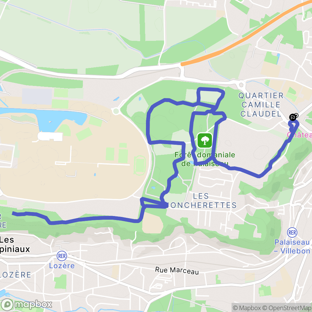 Palaiseau : carte du parcours de randonnée - France
