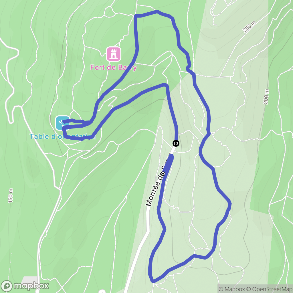 Bollène : carte du parcours de randonnée - France
