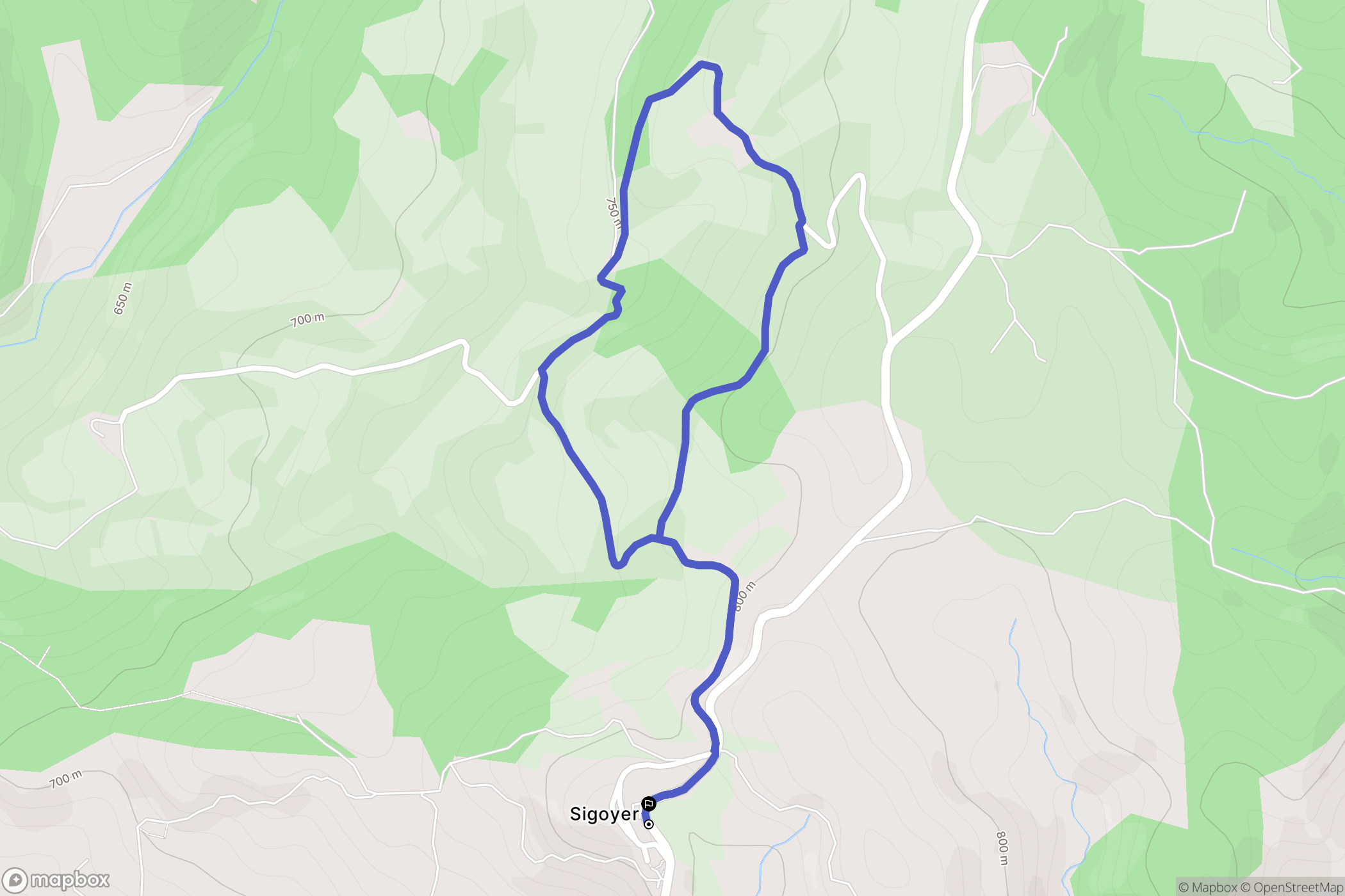 Sigoyer : carte du parcours de randonnée - France