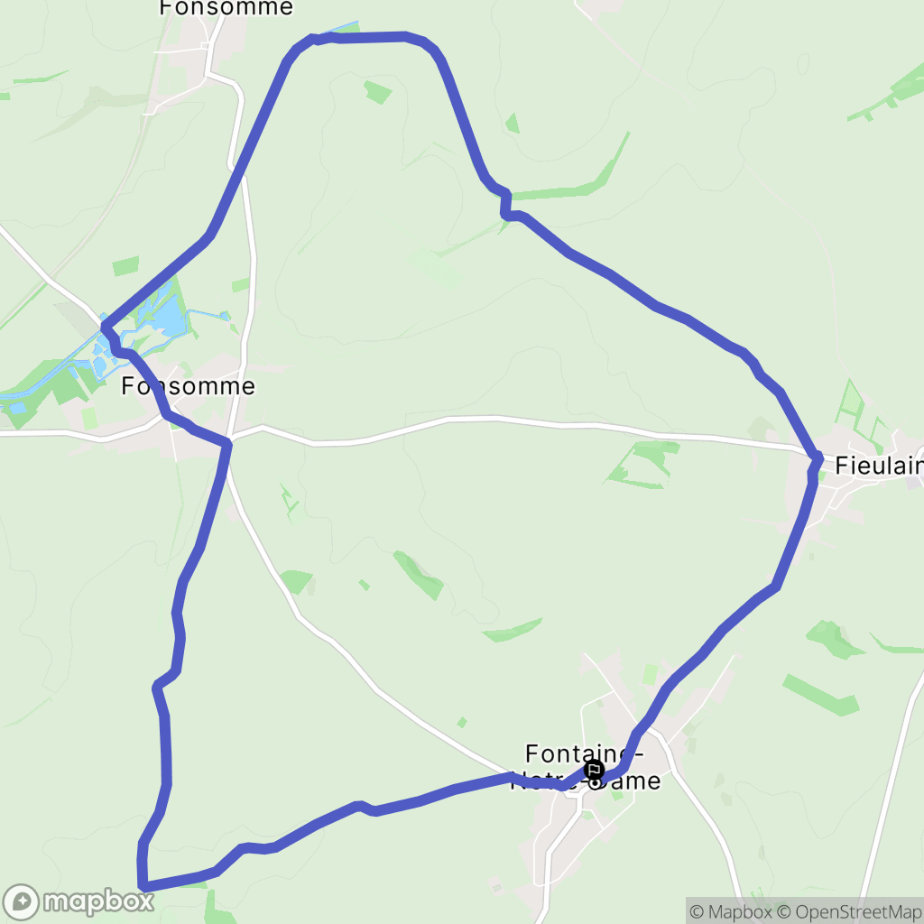 Fontaine-Notre-Dame : carte du parcours de randonnée - France