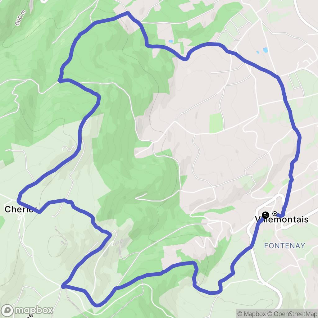 Villemontais : carte du parcours de randonnée - France