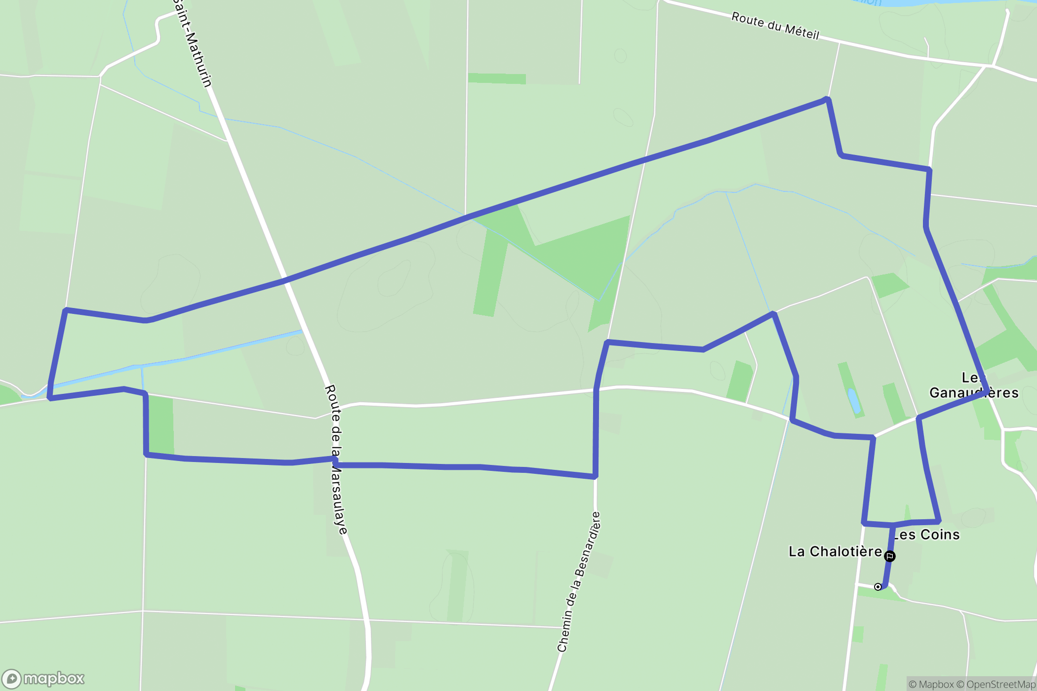 Loire-Authion : carte du parcours de randonnée - France