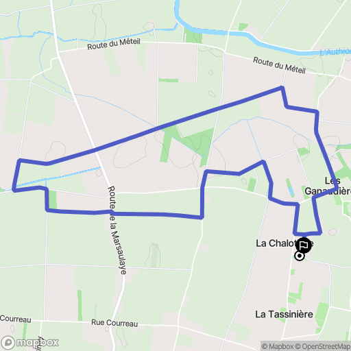 Loire-Authion : carte du parcours de randonnée - France