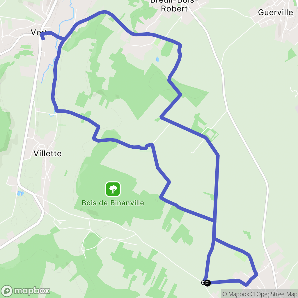 Arnouville-lès-Mantes : carte du parcours de randonnée - France