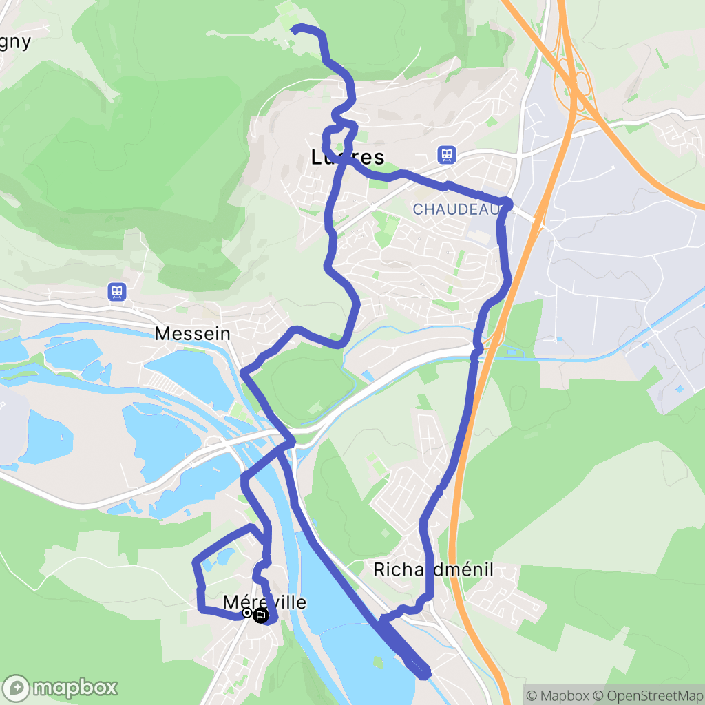 Méréville : carte du parcours de randonnée - France