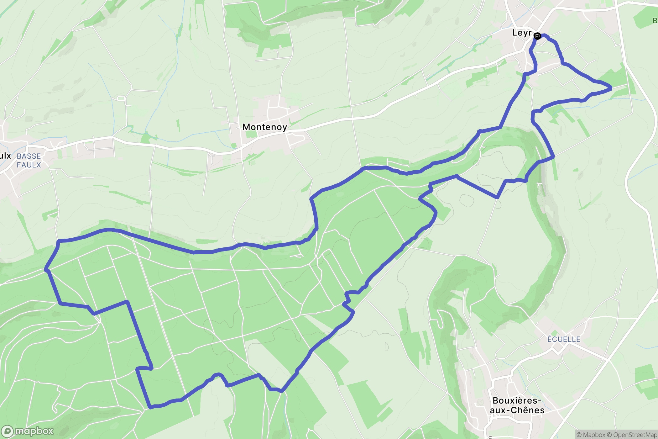 Leyr : carte du parcours de randonnée - France