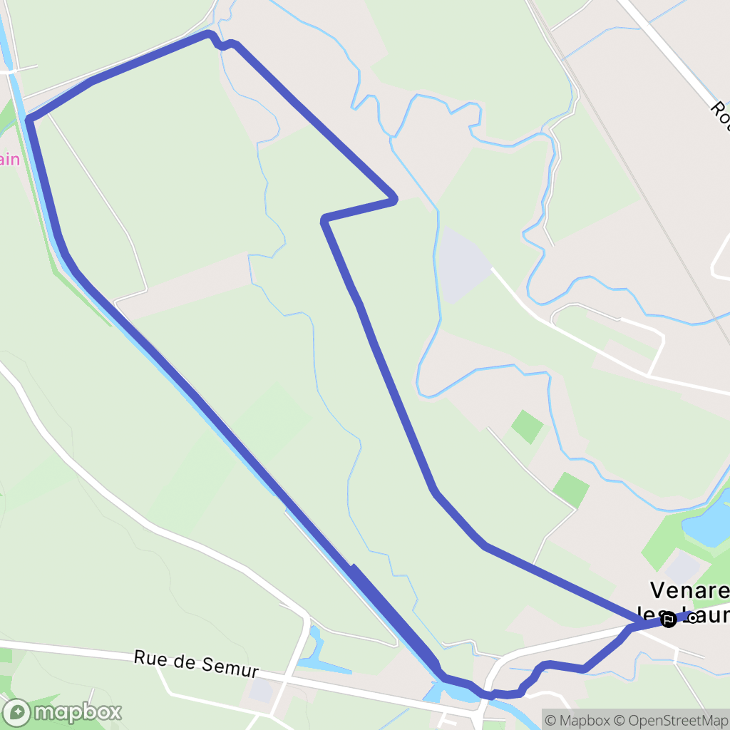 Venarey-les-Laumes : carte du parcours de randonnée - France