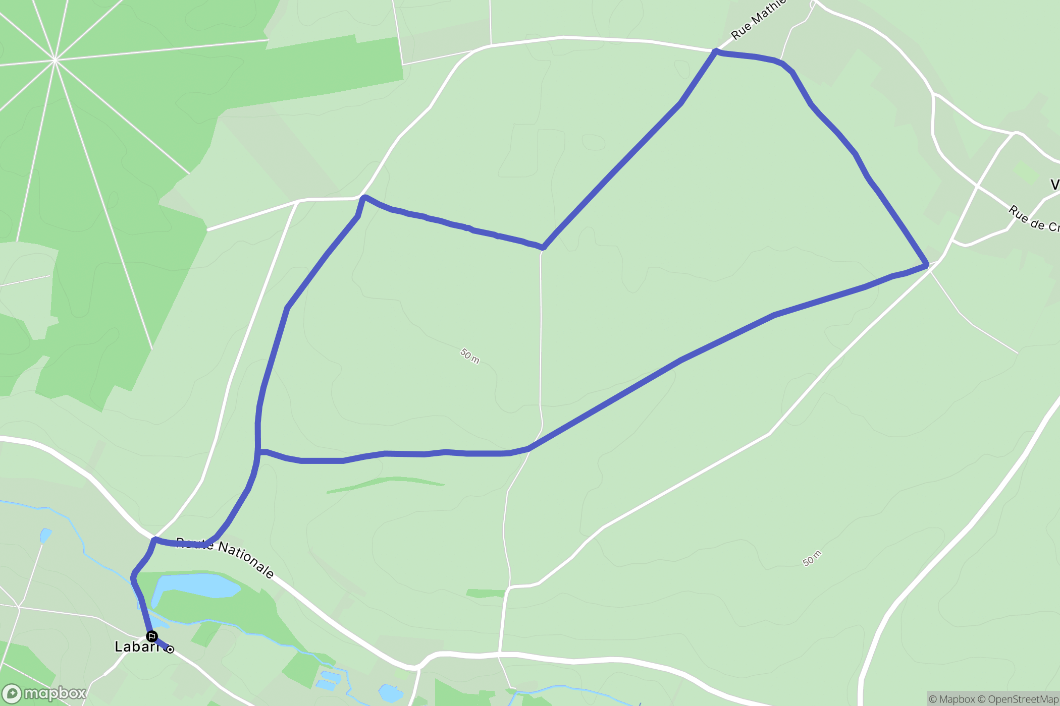 Machy : carte du parcours de randonnée - France