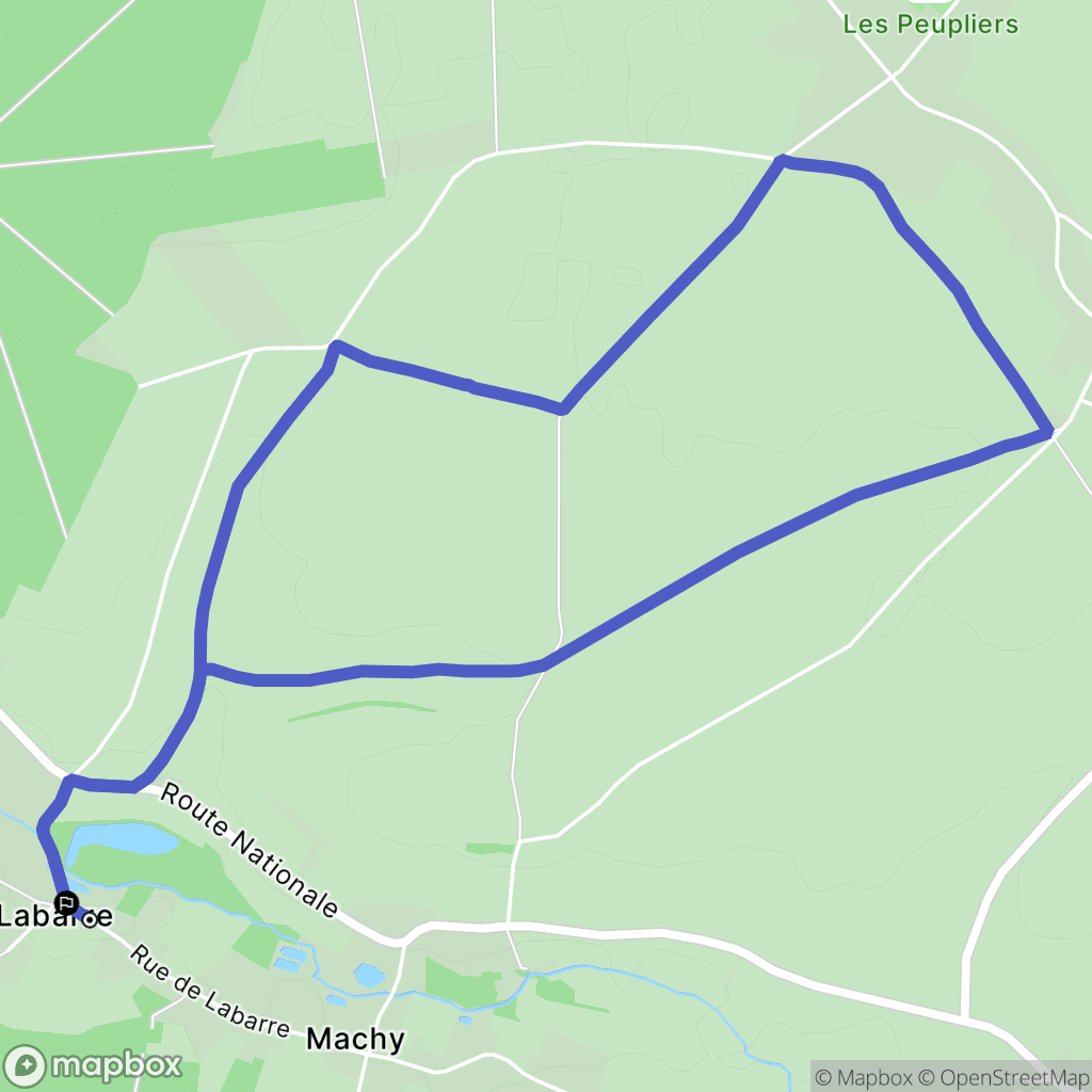 Machy : carte du parcours de randonnée - France
