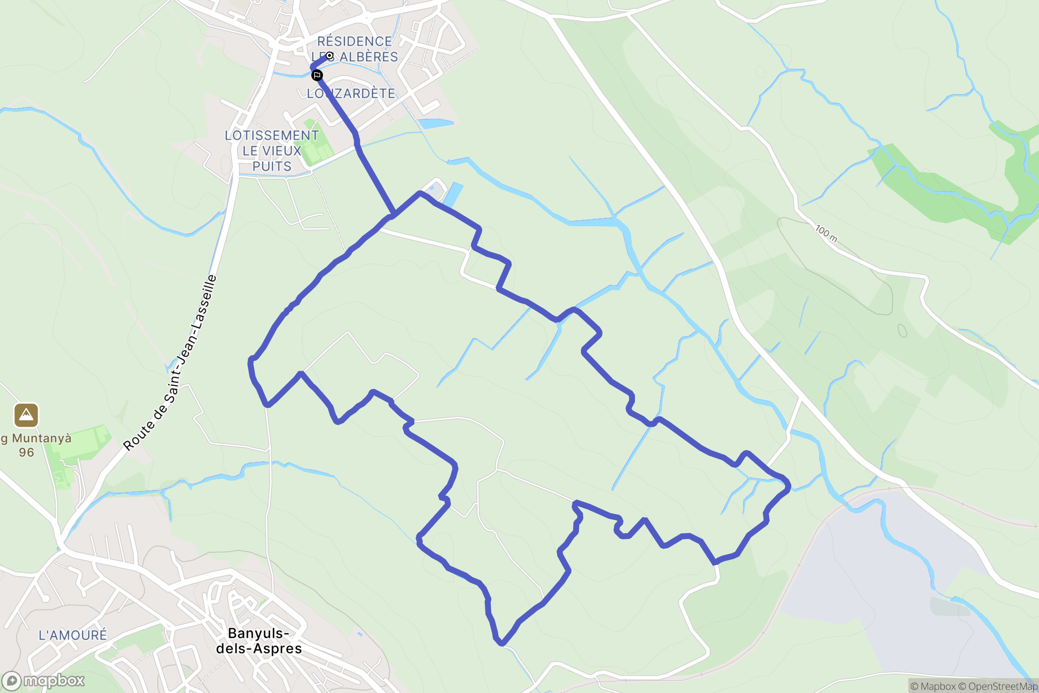 Saint-Jean-Lasseille : carte du parcours de randonnée - France
