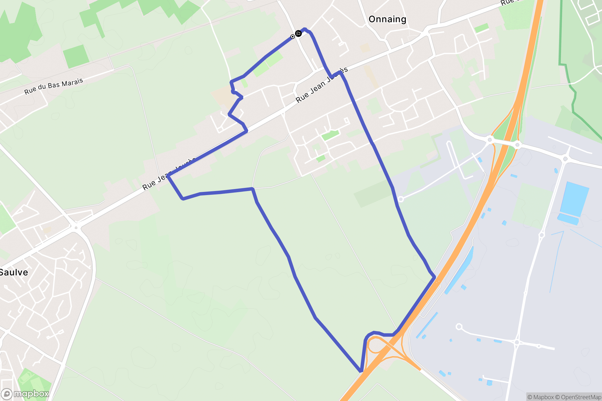 Onnaing : carte du parcours de randonnée - France