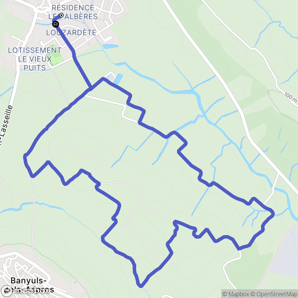 Saint-Jean-Lasseille : carte du parcours de randonnée - France
