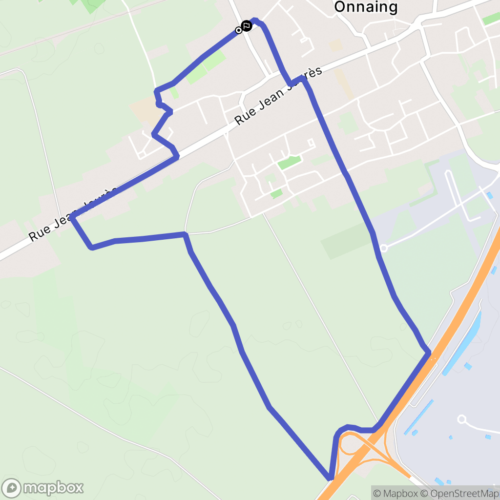 Onnaing : carte du parcours de randonnée - France