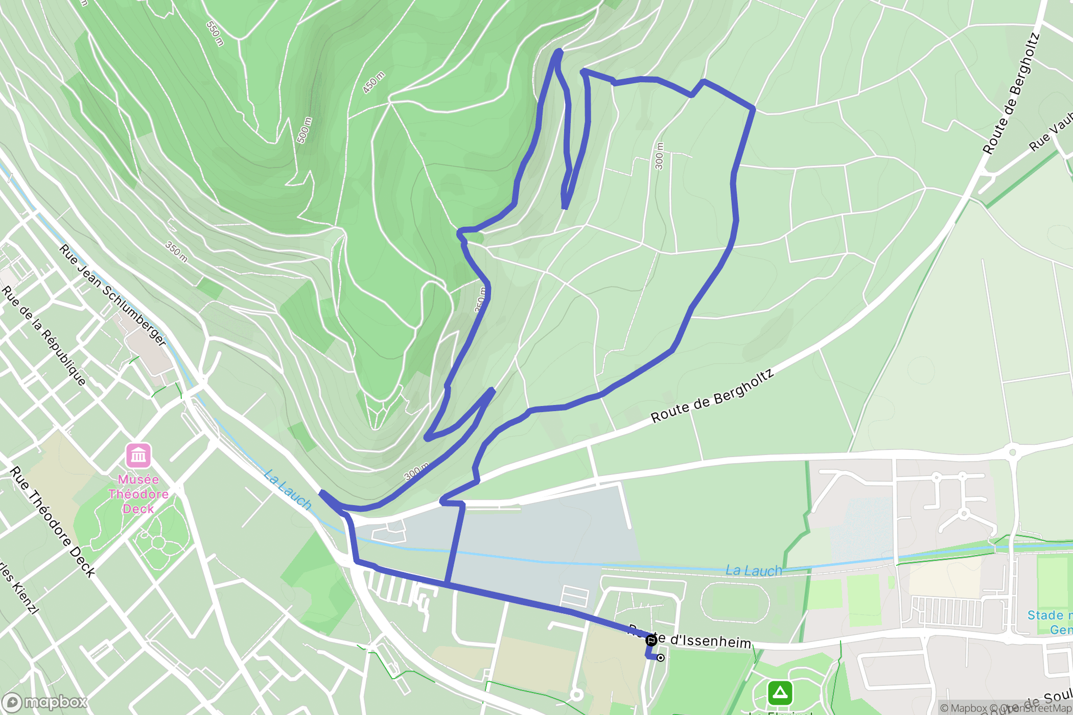 Guebwiller : carte du parcours de randonnée - France