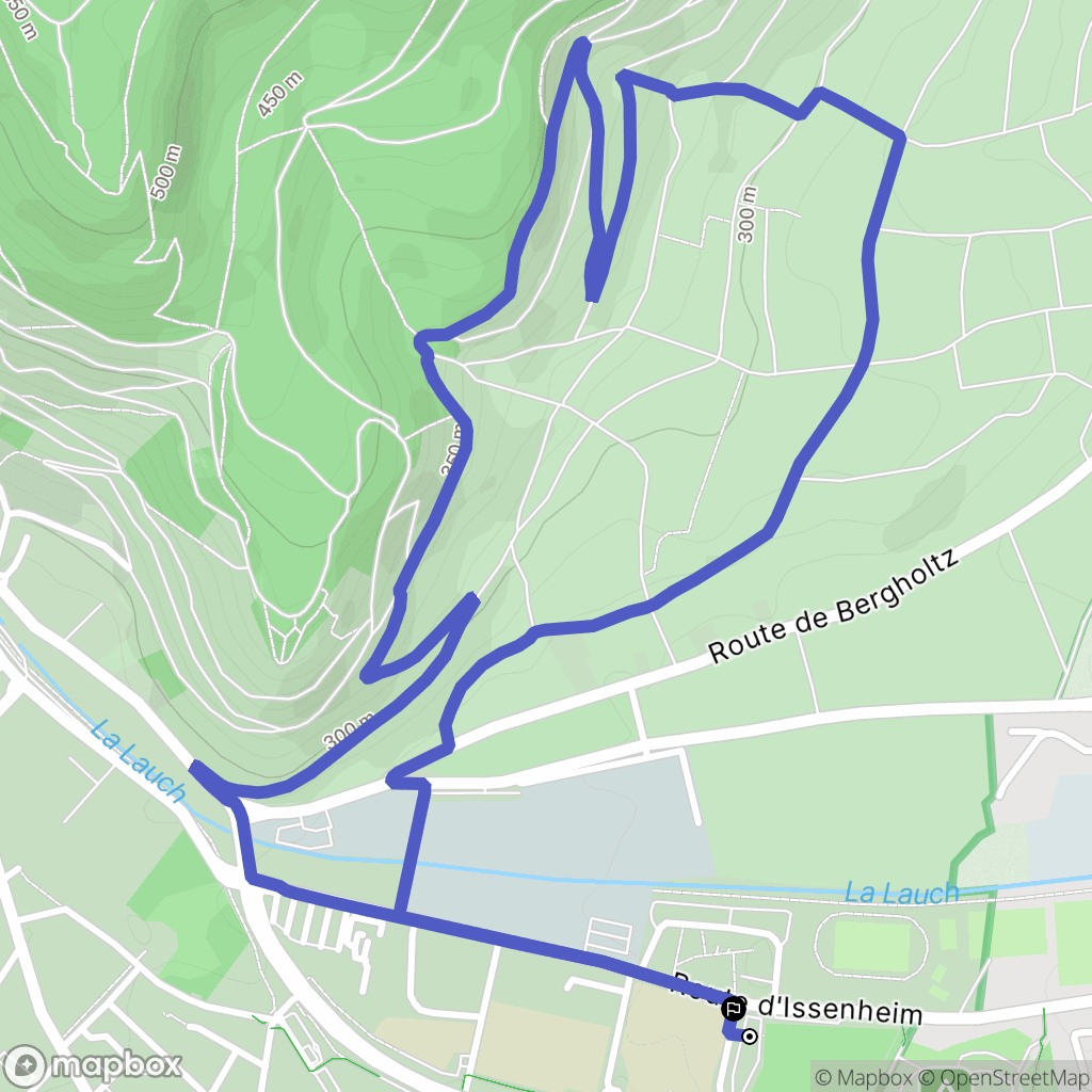 Guebwiller : carte du parcours de randonnée - France