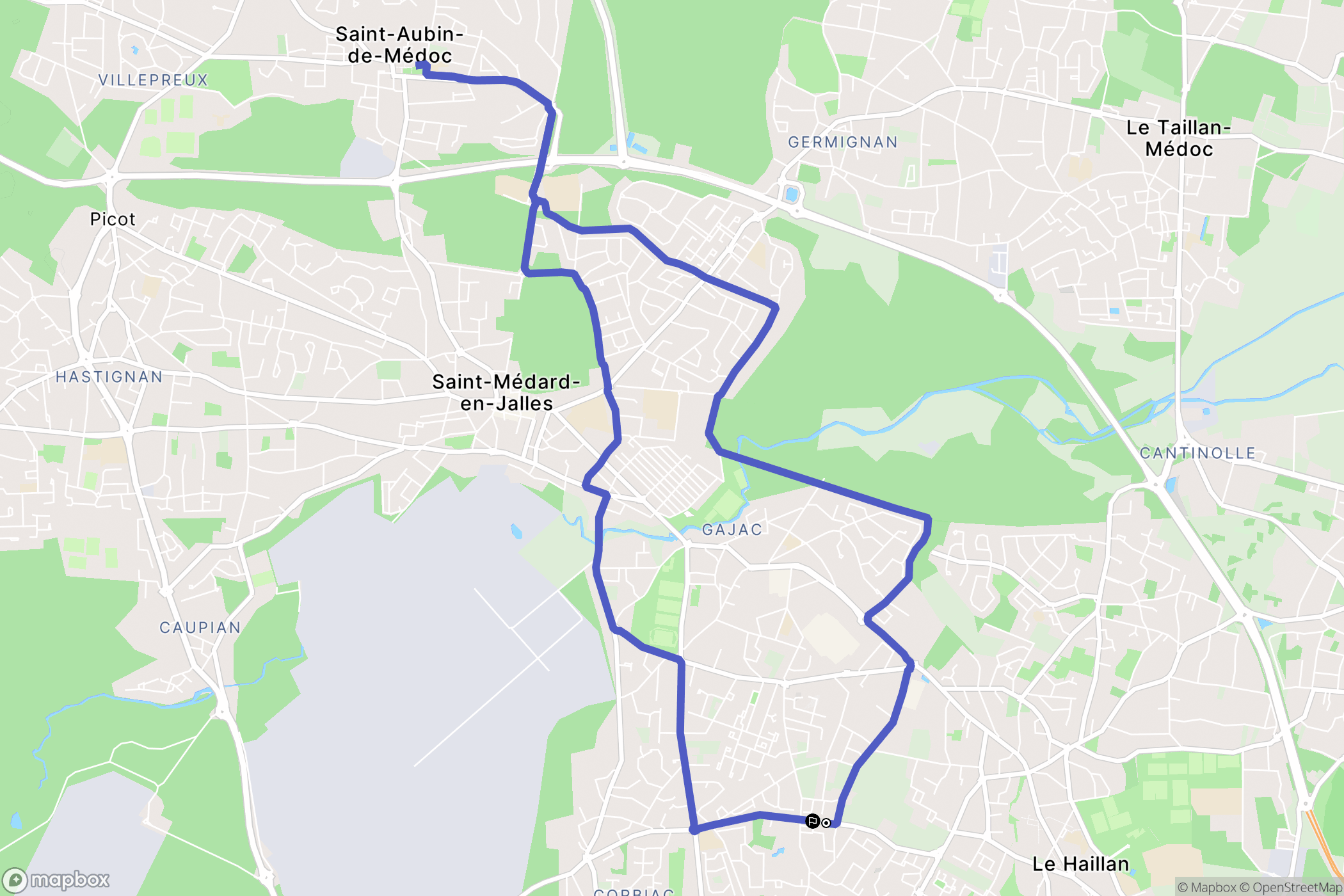 Saint-Médard-en-Jalles : carte du parcours de randonnée - France