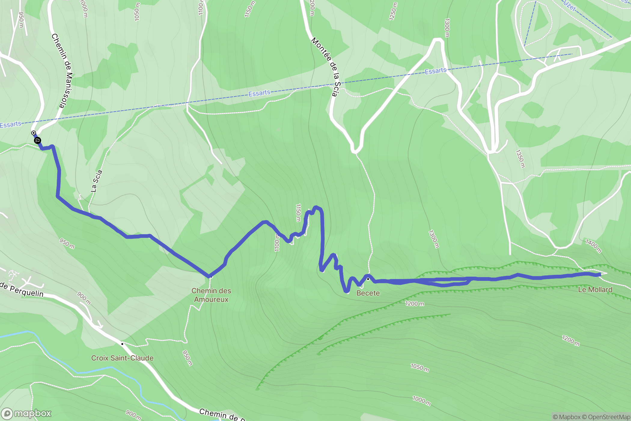 Saint-Pierre-de-Chartreuse : carte du parcours de randonnée - France