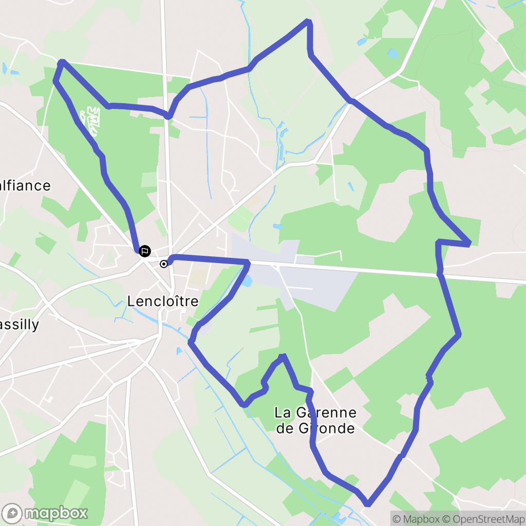 Lencloître : carte du parcours de randonnée - France