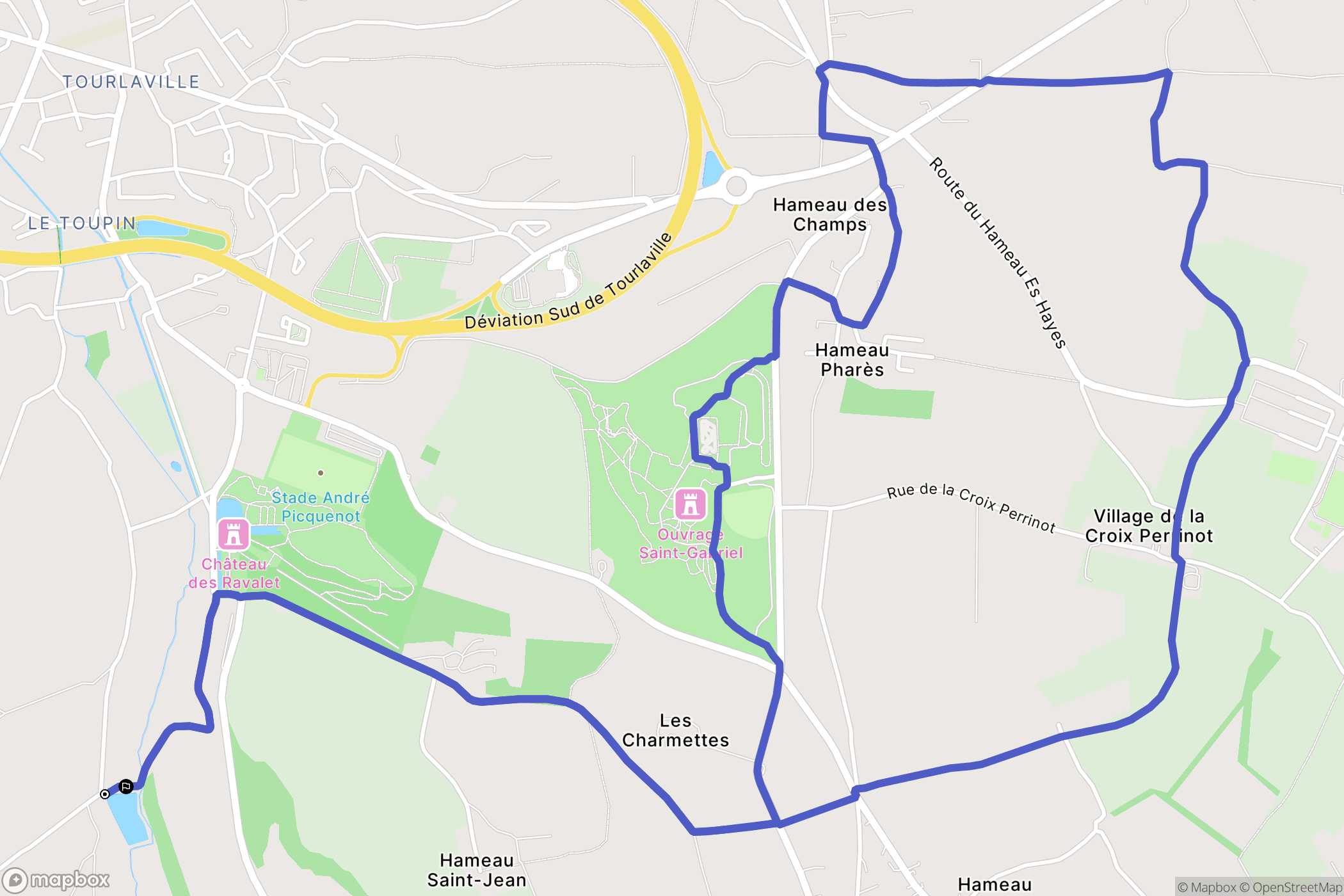 Cherbourg-en-Cotentin : carte du parcours de randonnée - France