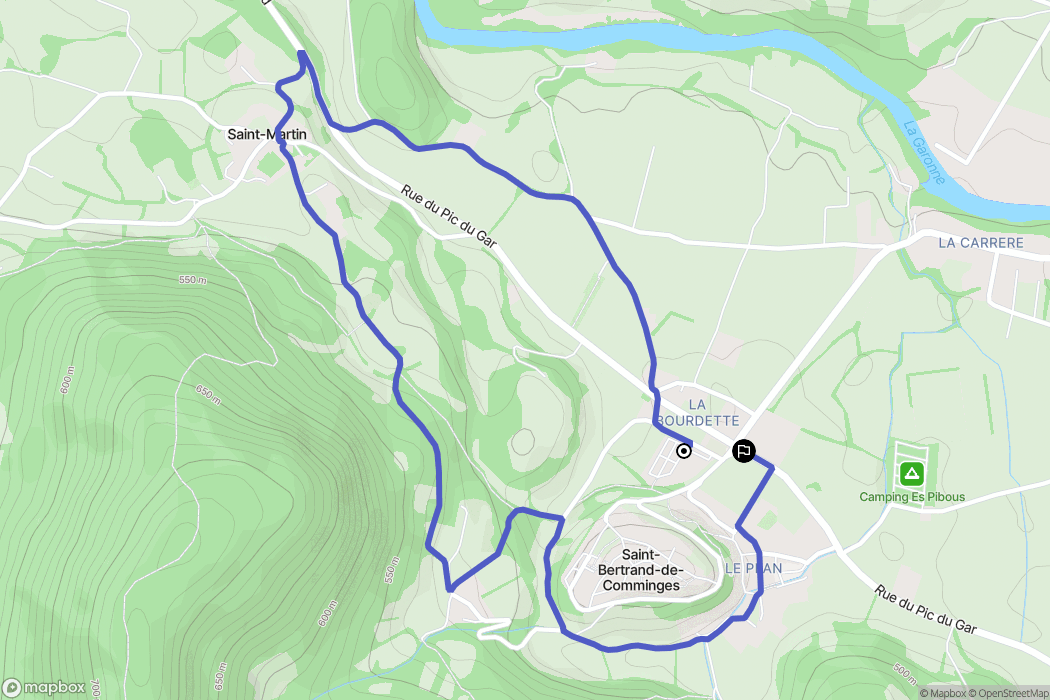 Saint-Bertrand-de-Comminges : carte du parcours de randonnée - France