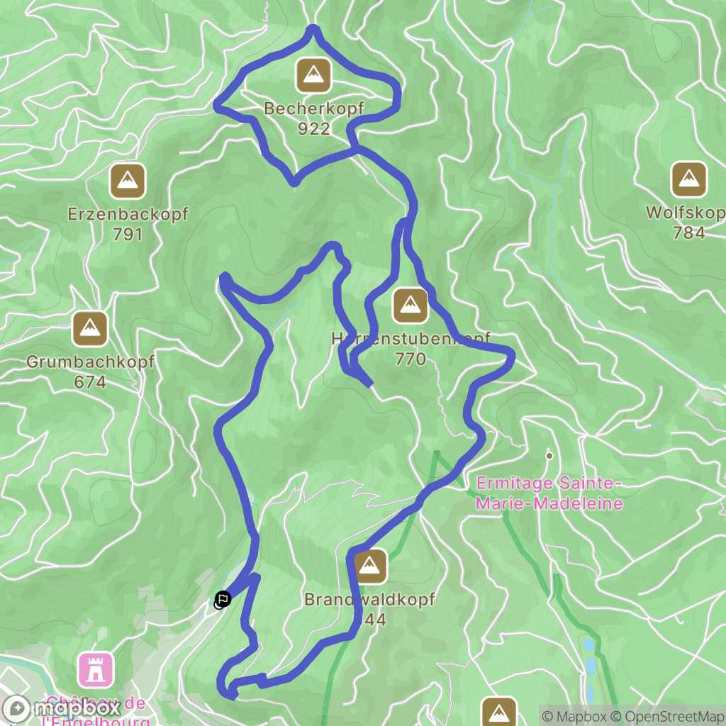 Thann : carte du parcours de randonnée - France