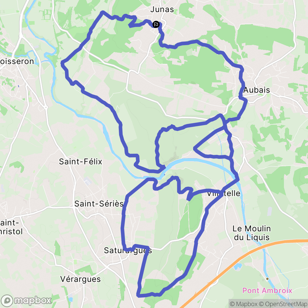 Junas : carte du parcours de randonnée - France