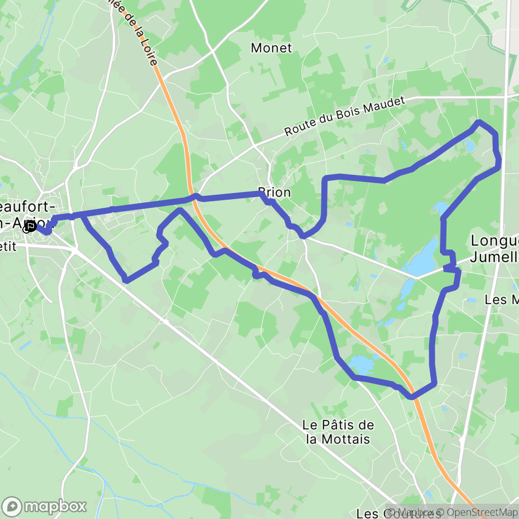 Beaufort-en-Anjou : carte du parcours de randonnée - France