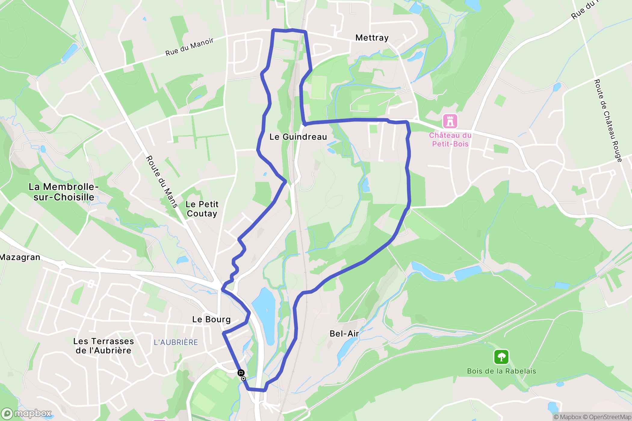 La Membrolle-sur-Choisille : carte du parcours de randonnée - France