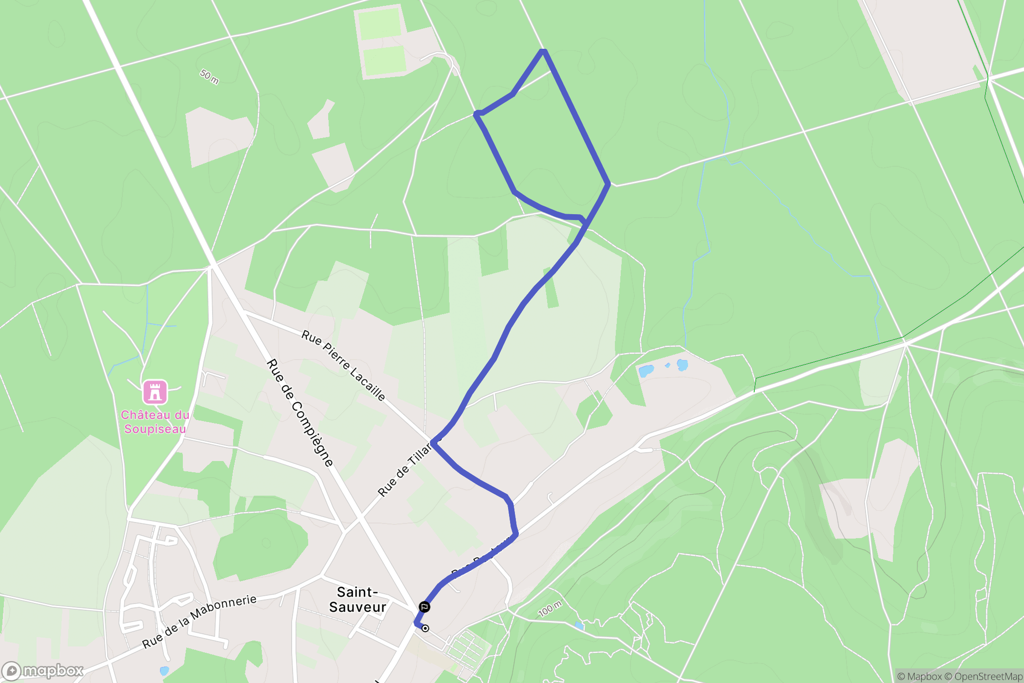 Saint-Sauveur : carte du parcours de randonnée - France