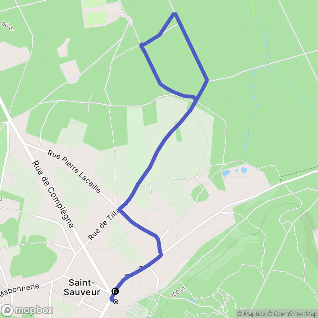 Saint-Sauveur : carte du parcours de randonnée - France