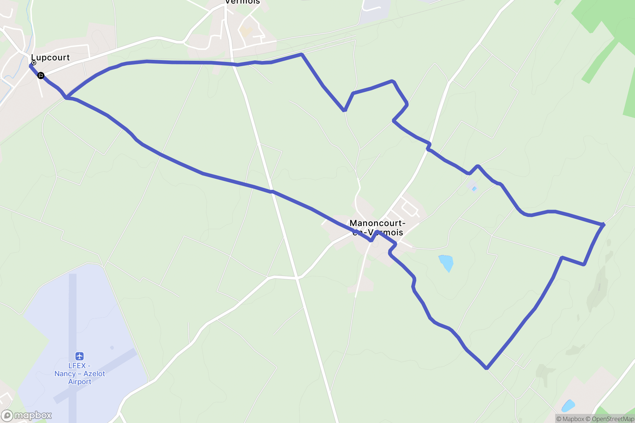 Lupcourt : carte du parcours de randonnée - France