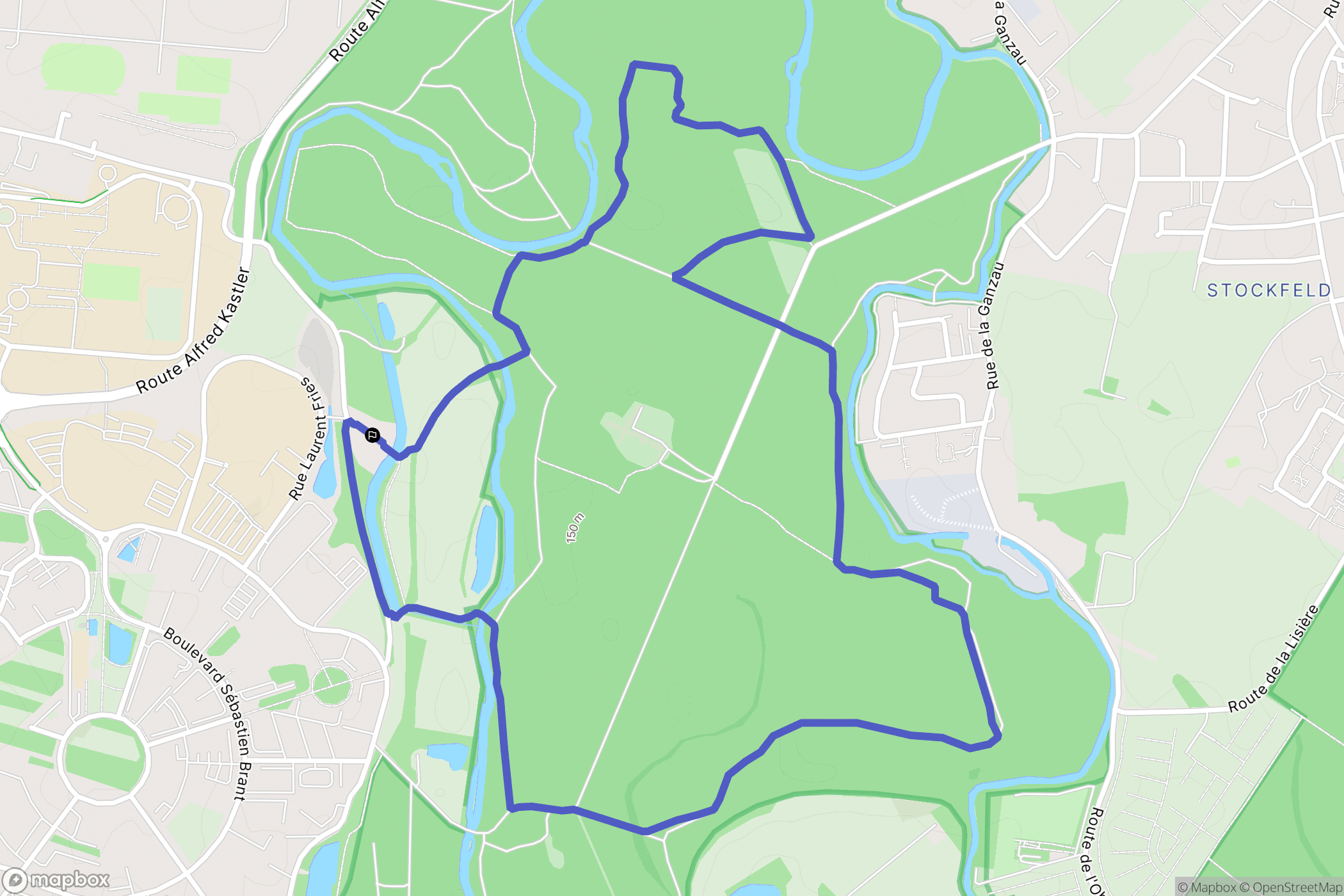 IIlkirch : carte du parcours de randonnée - France