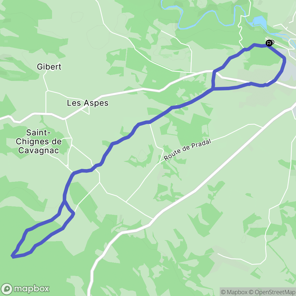 Gramat : carte du parcours de randonnée - France
