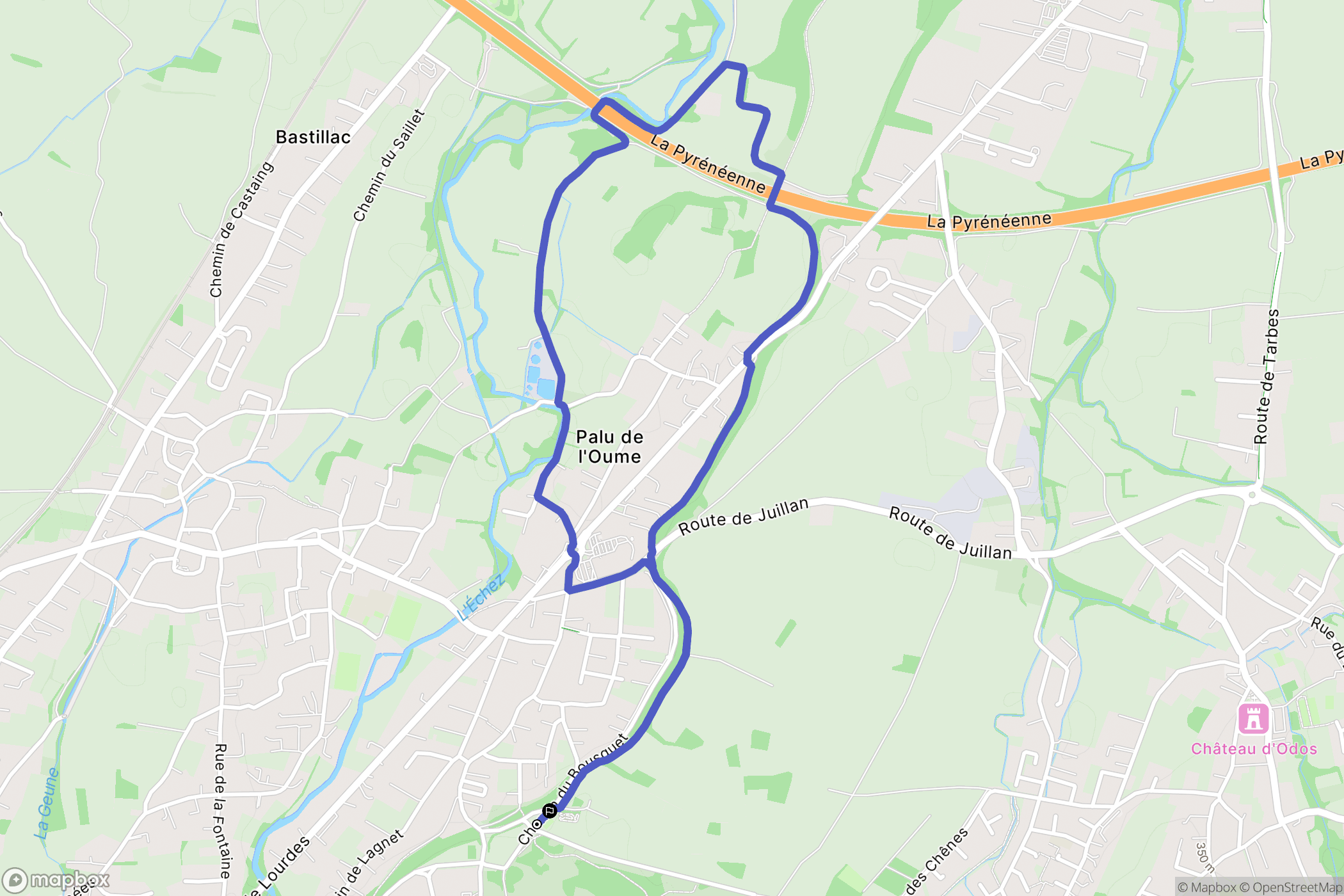 Juillan : carte du parcours de randonnée - France