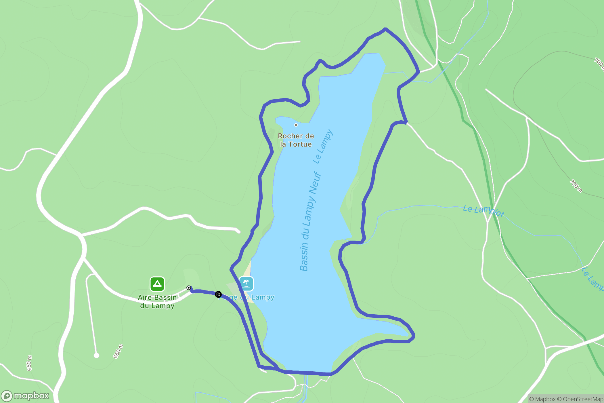 Saissac : carte du parcours de randonnée - France