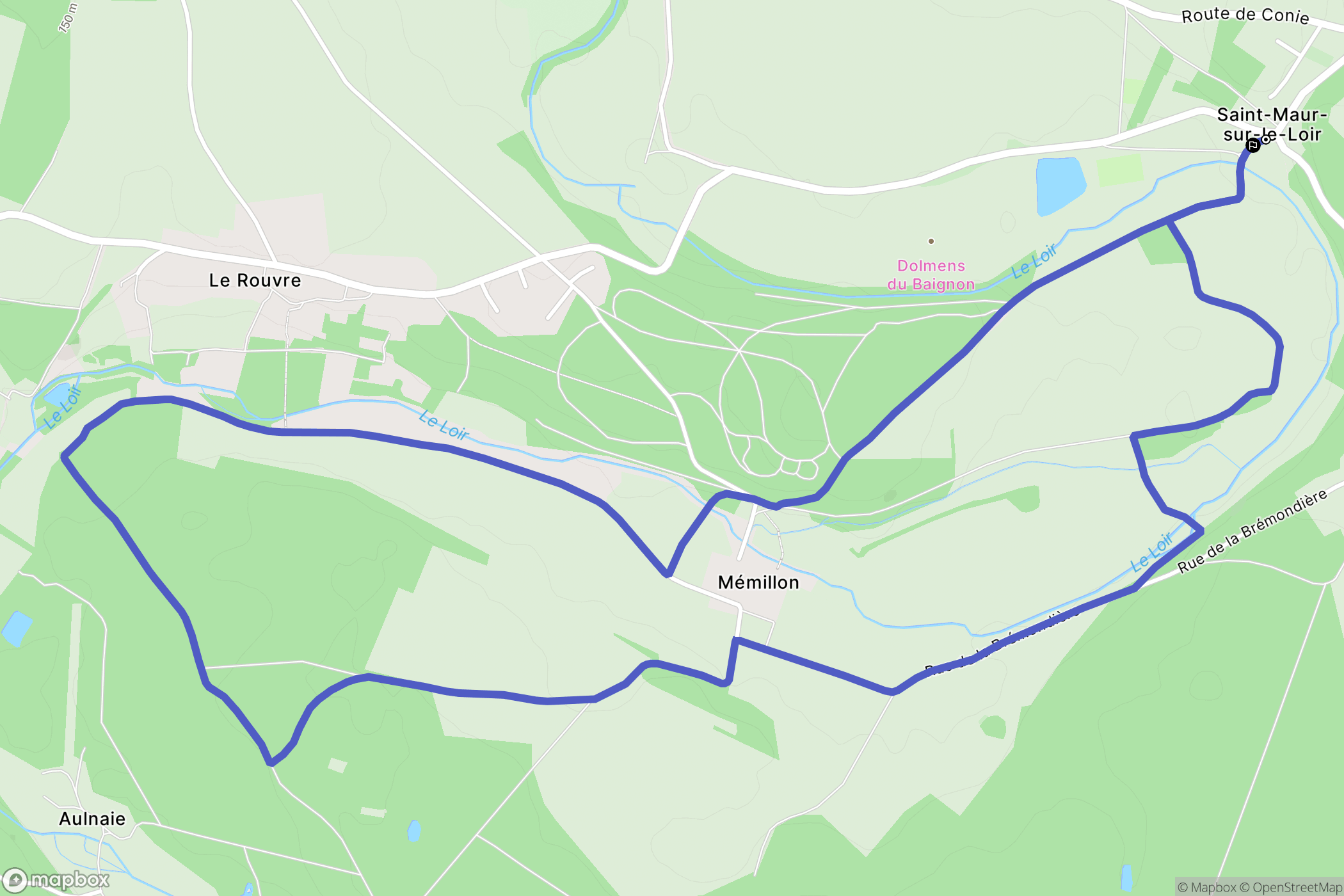 Saint-Maur-sur-le-Loir : carte du parcours de randonnée - France