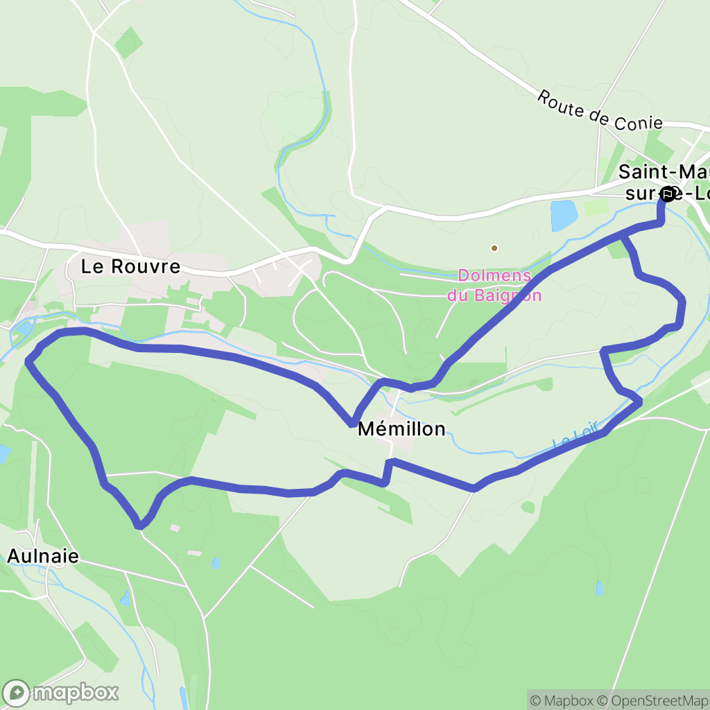 Saint-Maur-sur-le-Loir : carte du parcours de randonnée - France