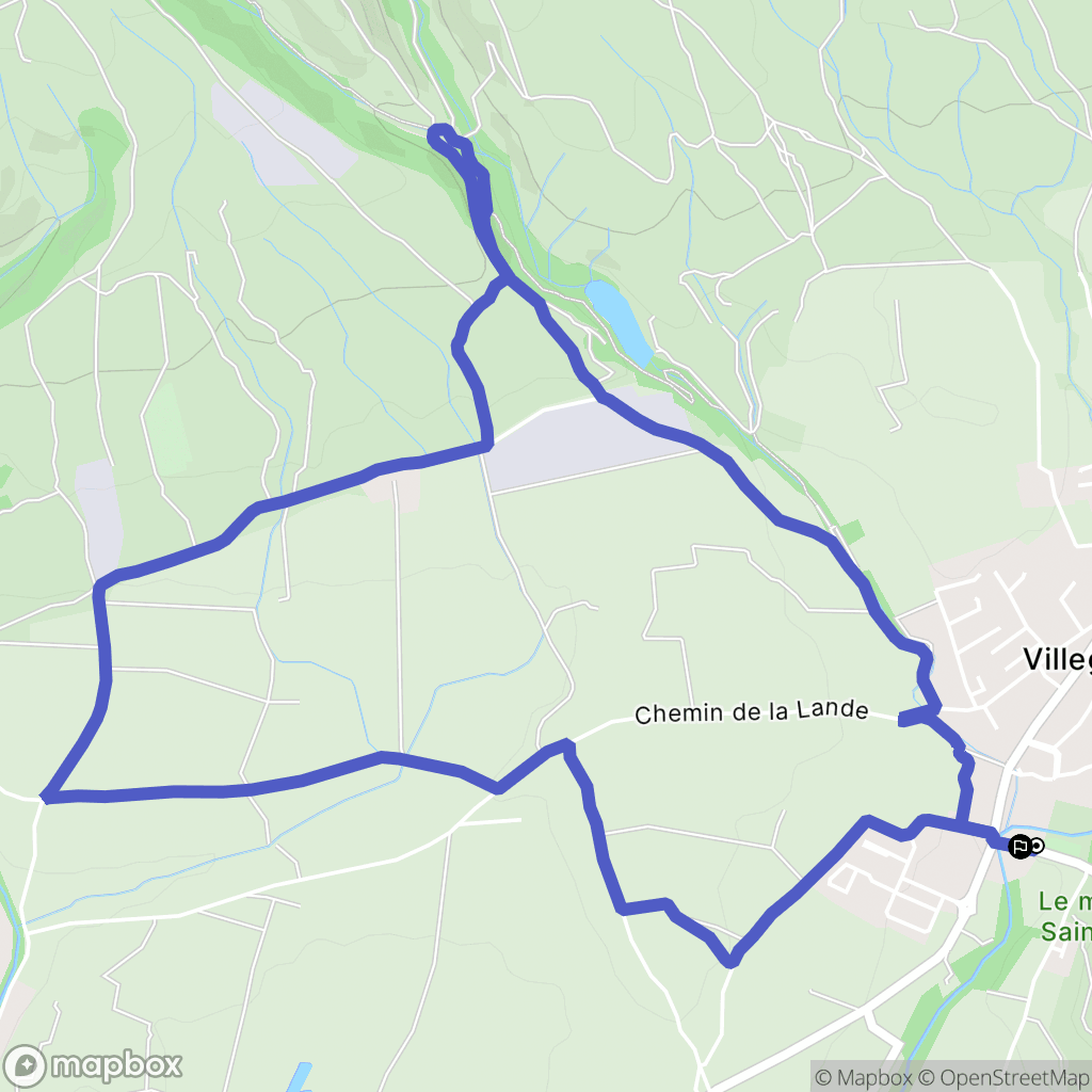 Villegly : carte du parcours de randonnée - France