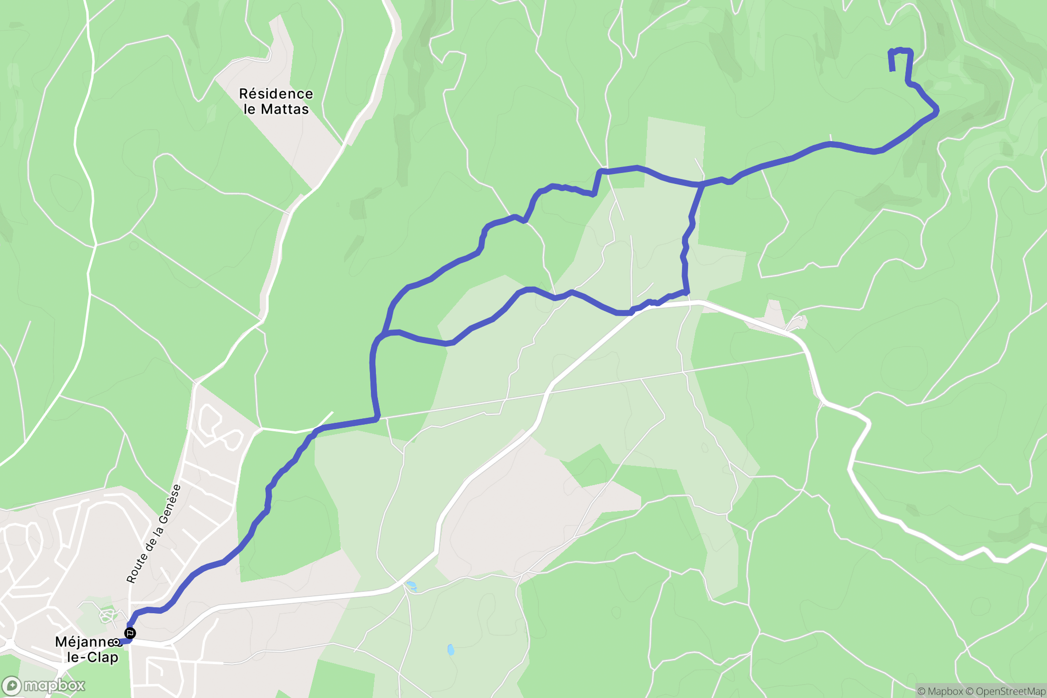 Méjannes-le-Clap : carte du parcours de randonnée - France