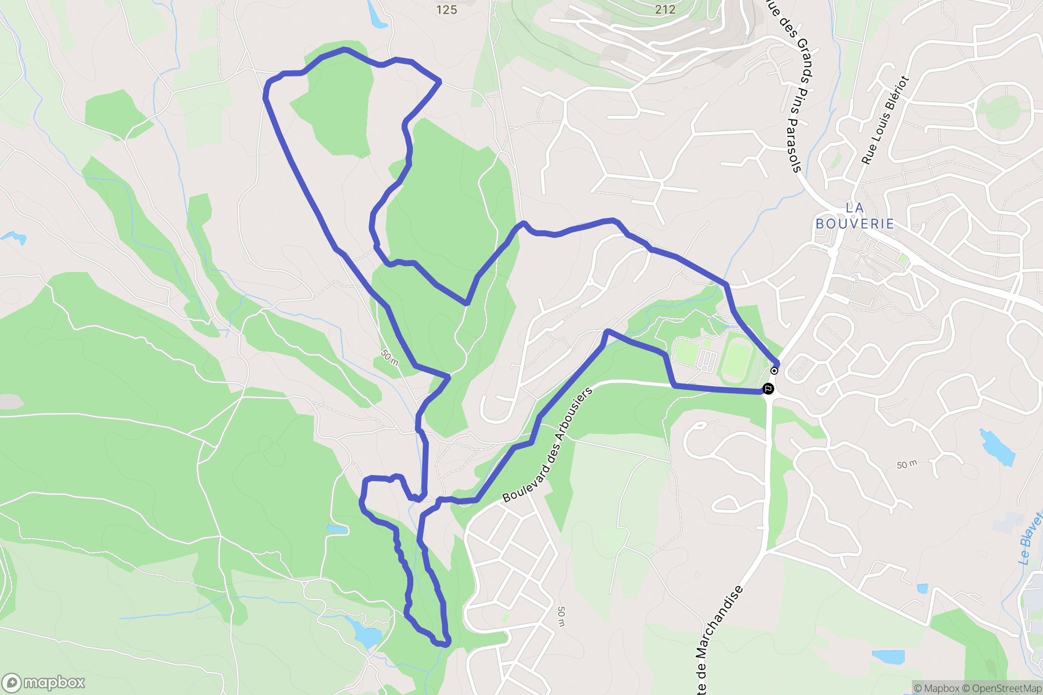 Roquebrune-sur-Argens : carte du parcours de randonnée - France