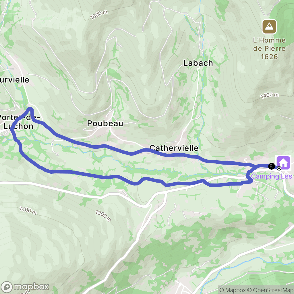 Garin : carte du parcours de randonnée - France