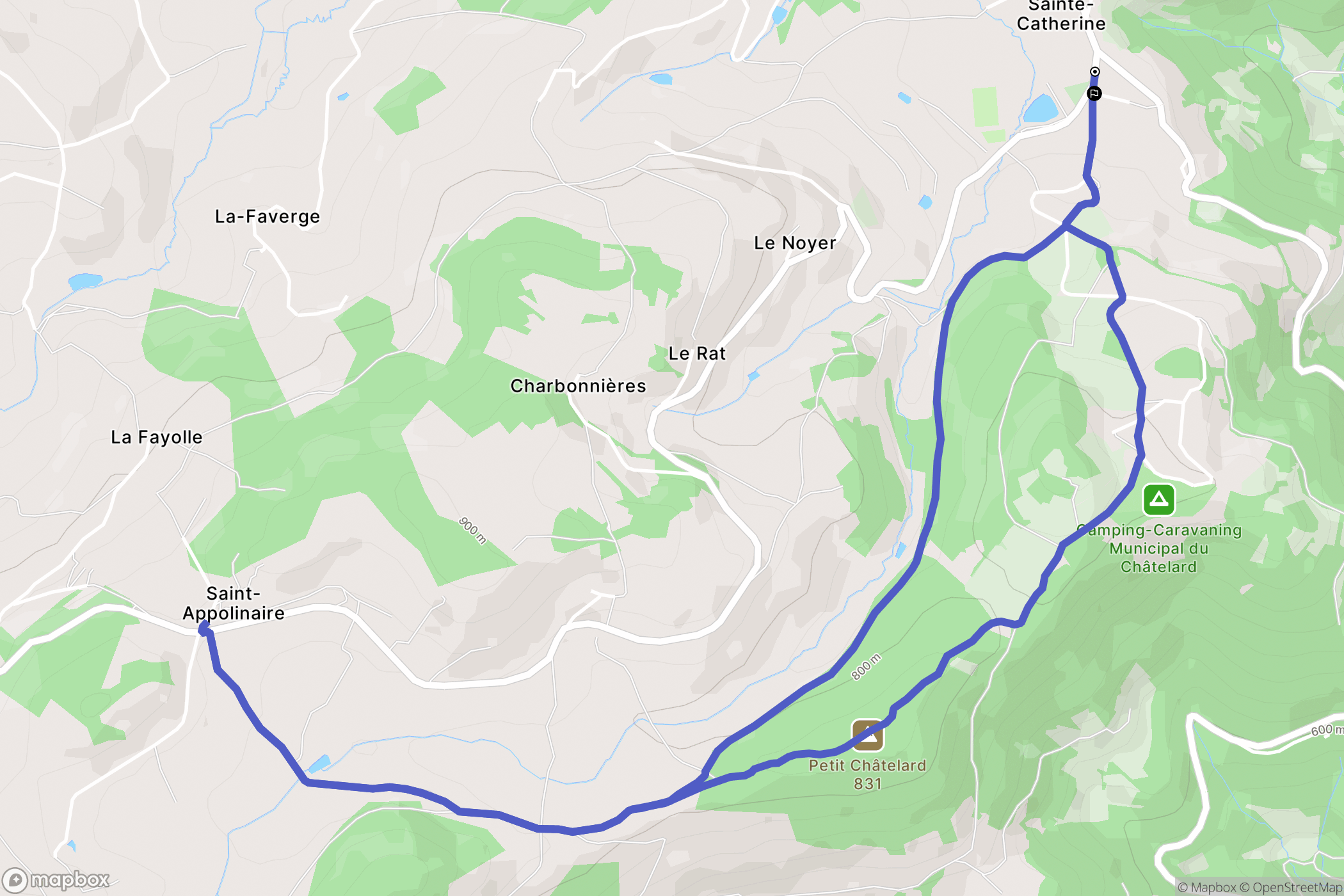 Sainte-Catherine : carte du parcours de randonnée - France