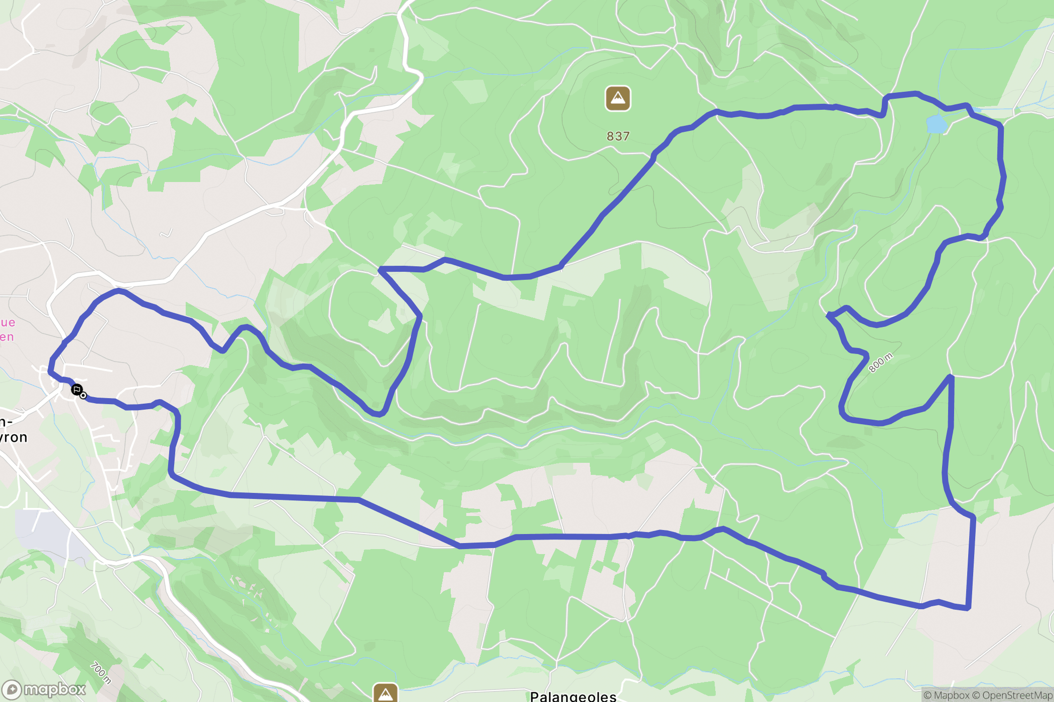 Agen-d'Aveyron : carte du parcours de randonnée - France