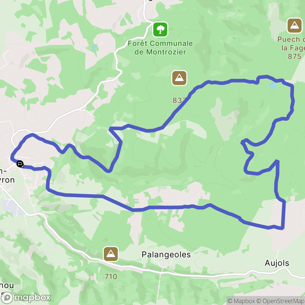 Agen-d'Aveyron : carte du parcours de randonnée - France